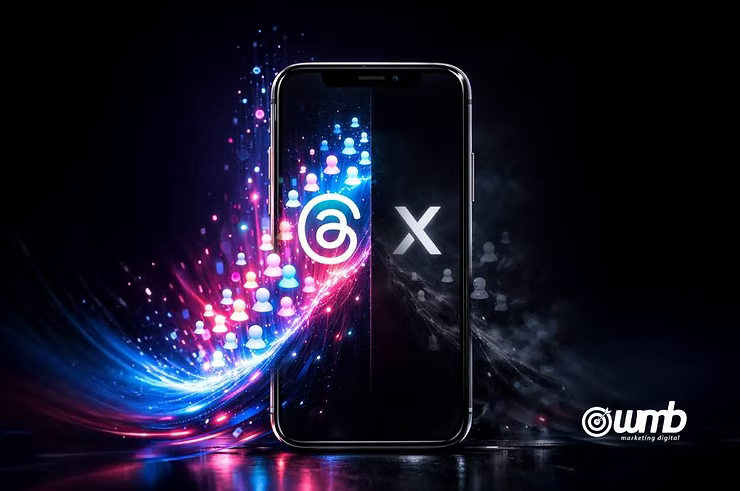 Threads supera X em usuários via smartphone
